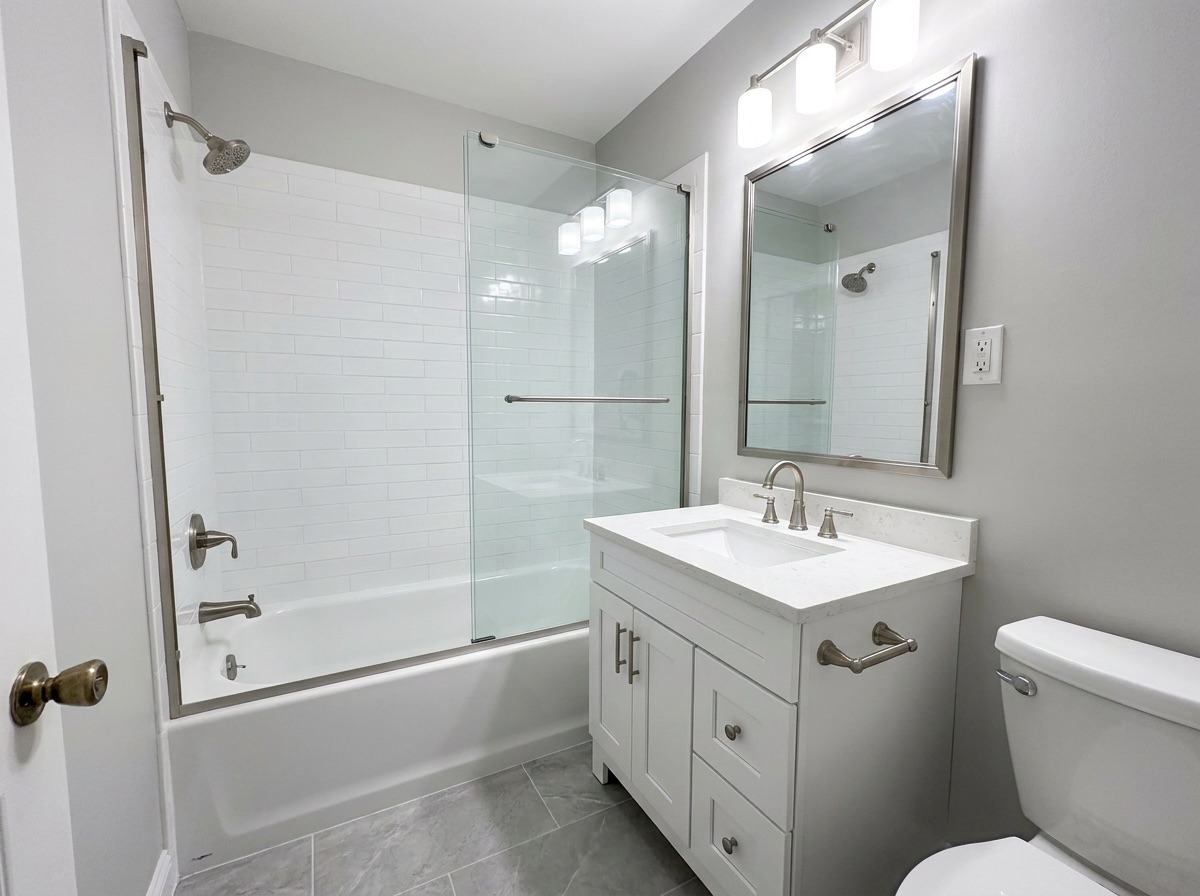Bright modern bathroom after remodeling